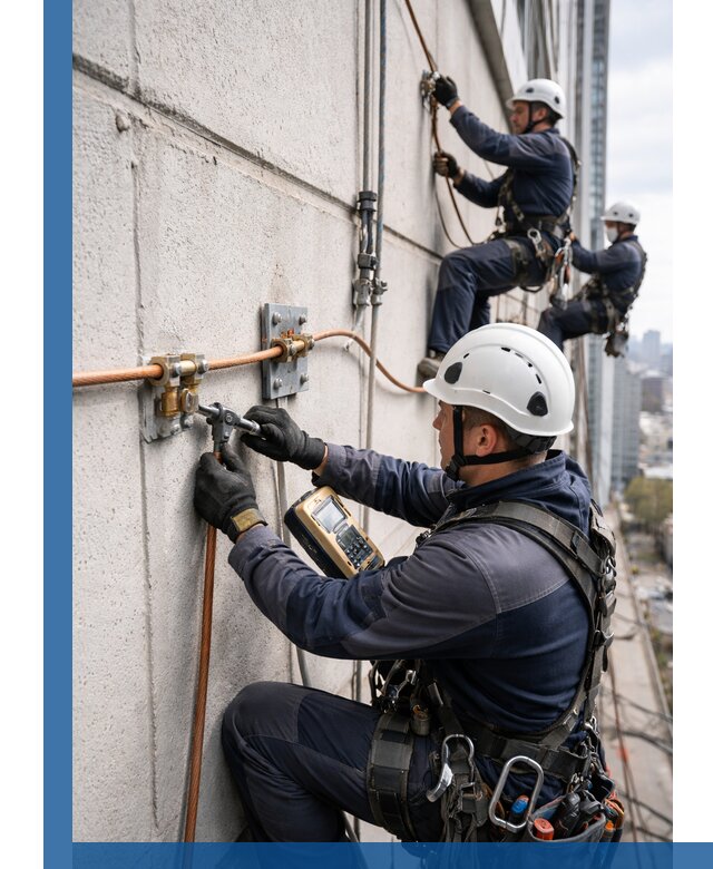 Монтаж системы заземления здания и молниезащиты в Ярцеве