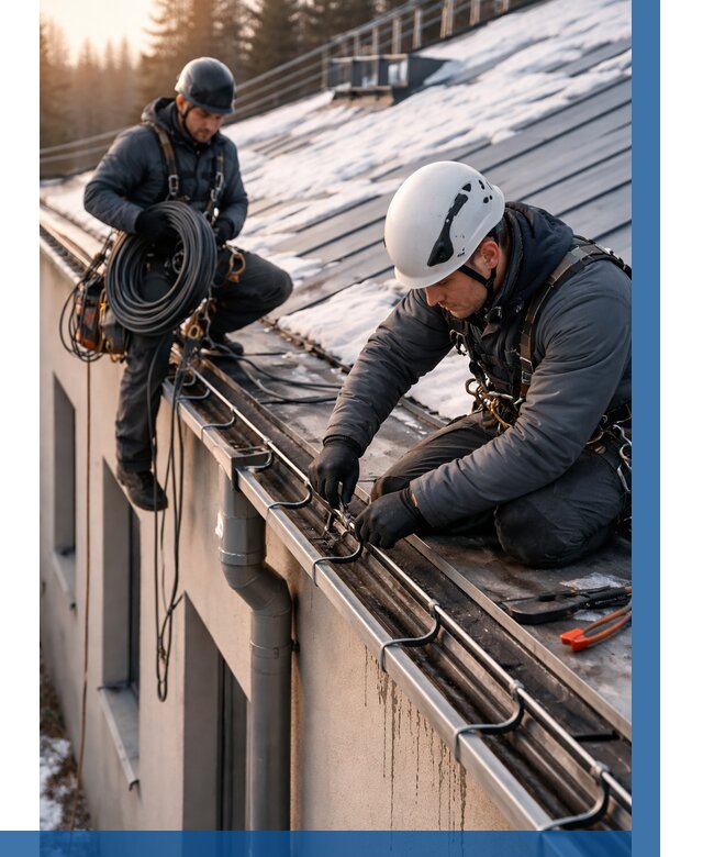 Монтаж греющего кабеля на кровле в Ярцеве от 458 р. | ВЫСОТНИК-Рцв