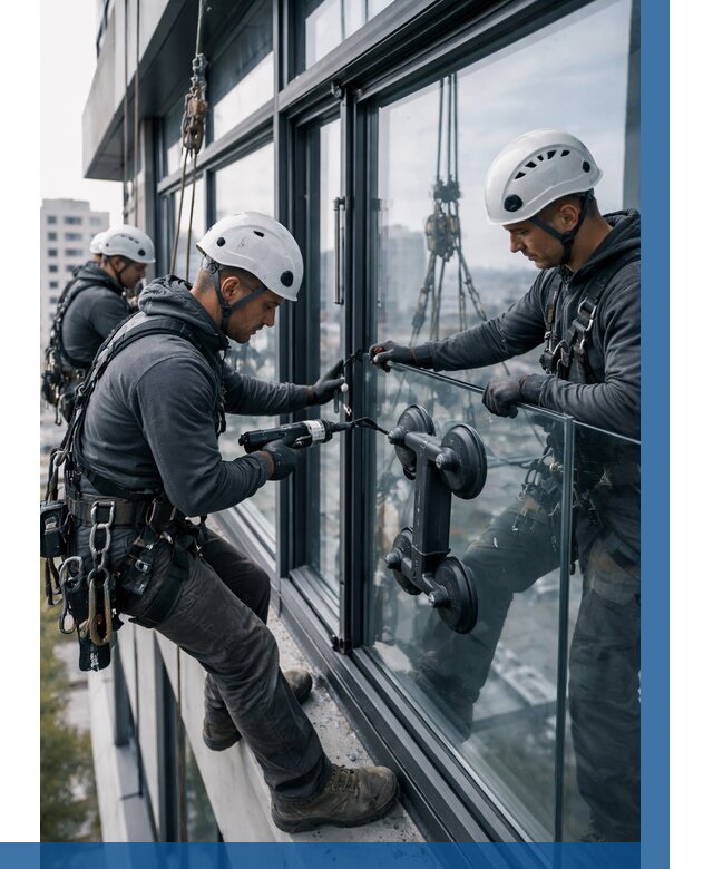 Витражное остекление зданий в Ярцеве от 3561 р. | ВЫСОТНИК-Рцв