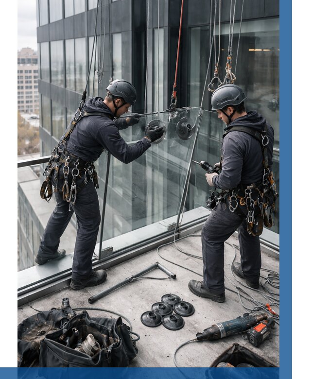 Монтаж стеклянных ограждений в Ярцеве от 2544 р. | ВЫСОТНИК-Рцв