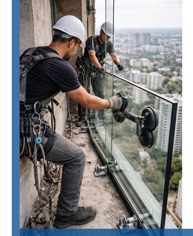 Монтаж стеклянных ограждений под ключ с гарантией в Ярцеве