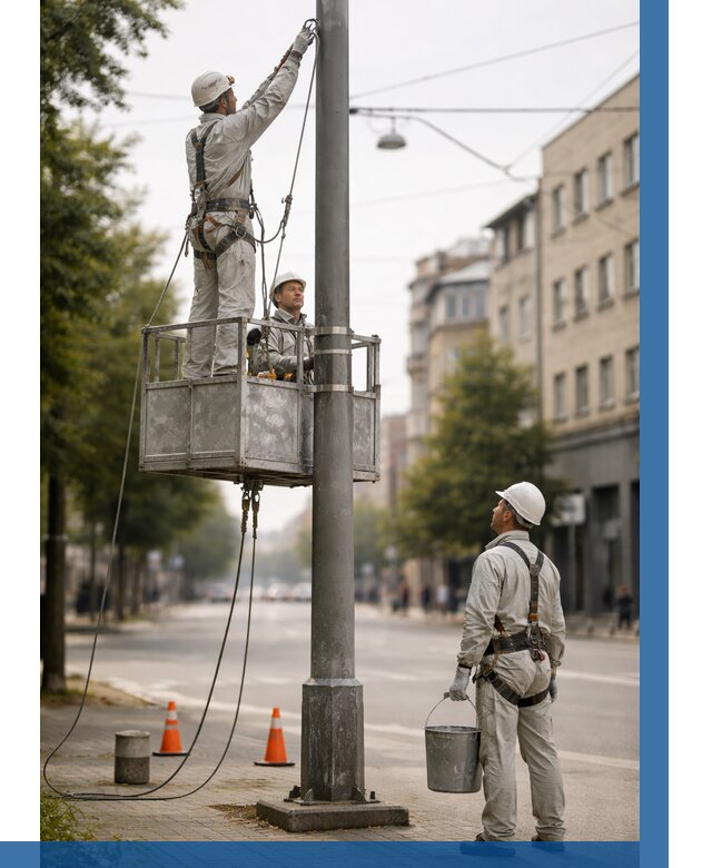 Покраска опор освещения в Ярцеве от 5087 р. | ВЫСОТНИК-Рцв