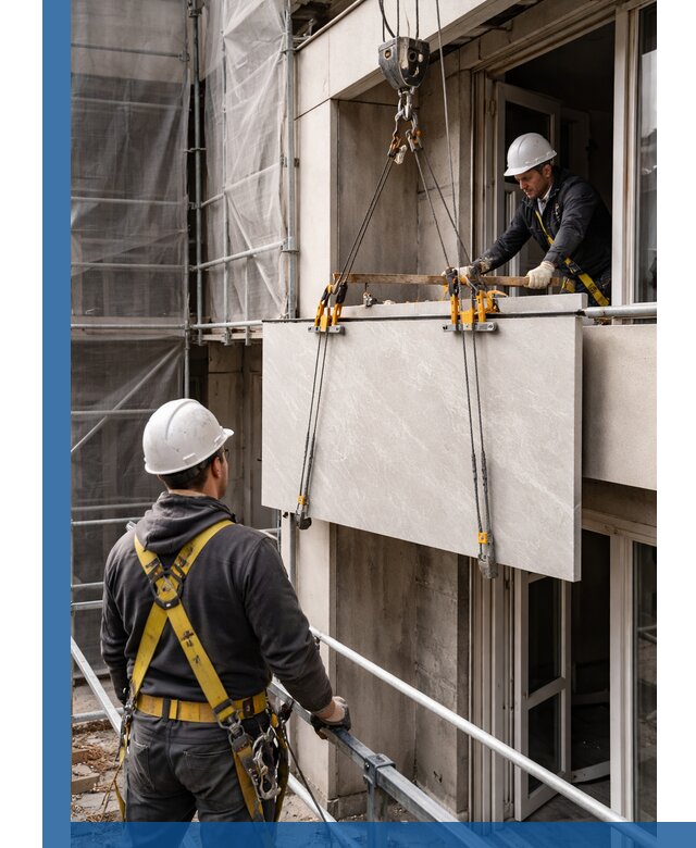 Подъем керамогранита на этаж в Ярцеве грузчиками и техникой