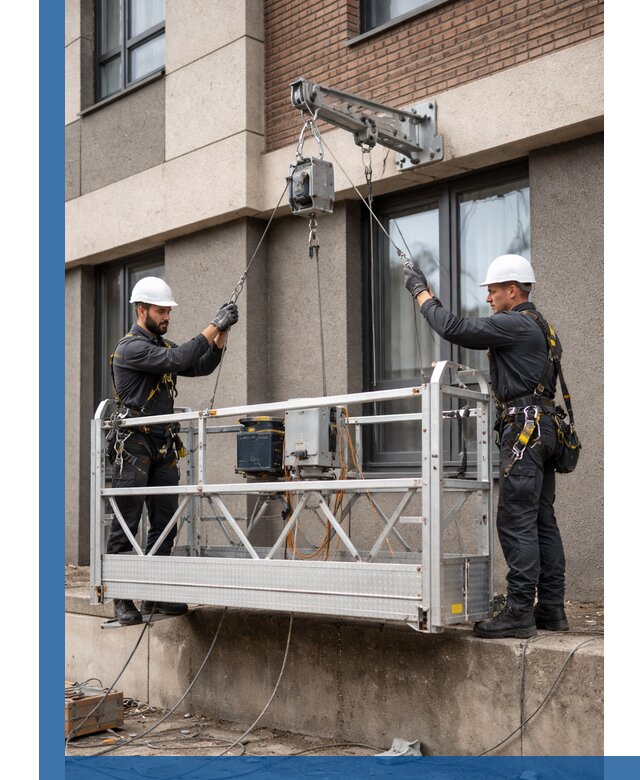 Монтаж и подъем фасадной люльки в Ярцеве с гарантией безопасности