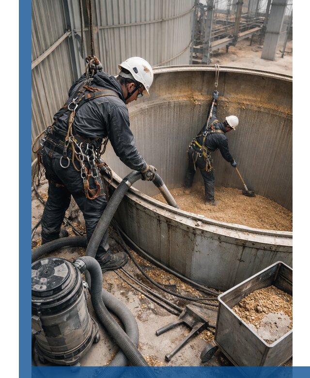 Профессиональная чистка зерновых бункеров в Ярцеве с выездом