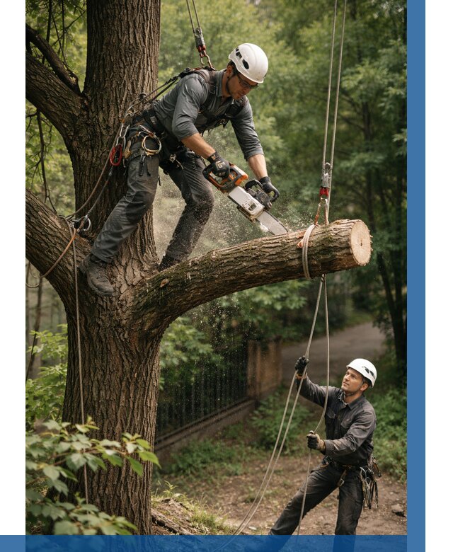 Спил деревьев альпинистами в Ярцеве от 8139 р. | ВЫСОТНИК-Рцв