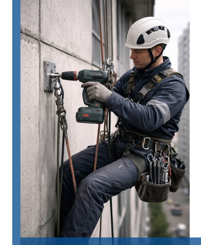 Установка анкерных точек для высотных работ в Ярцеве