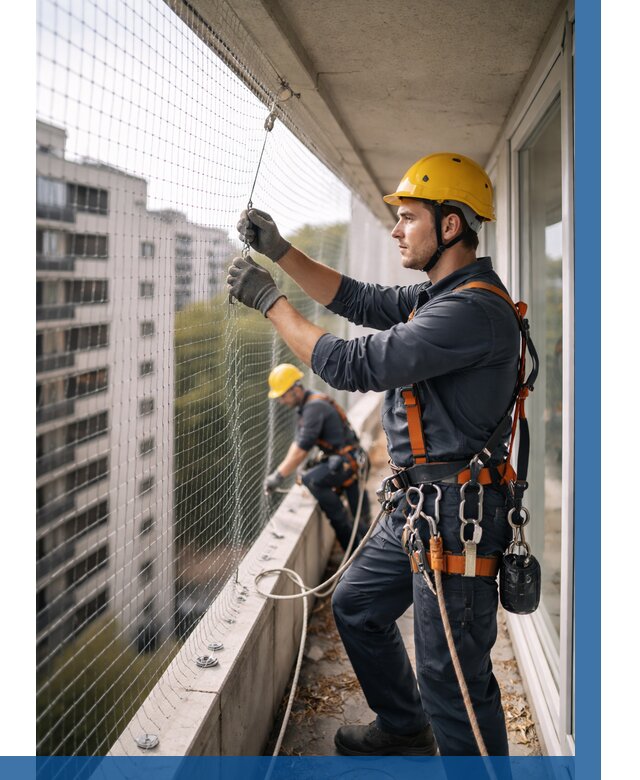 Монтаж сетки от птиц в Ярцеве от 4578 р. | ВЫСОТНИК-Рцв