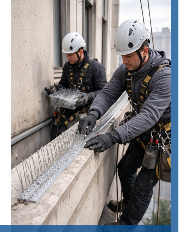 Установка шипов от птиц в Ярцеве от 865 р. | ВЫСОТНИК-Рцв